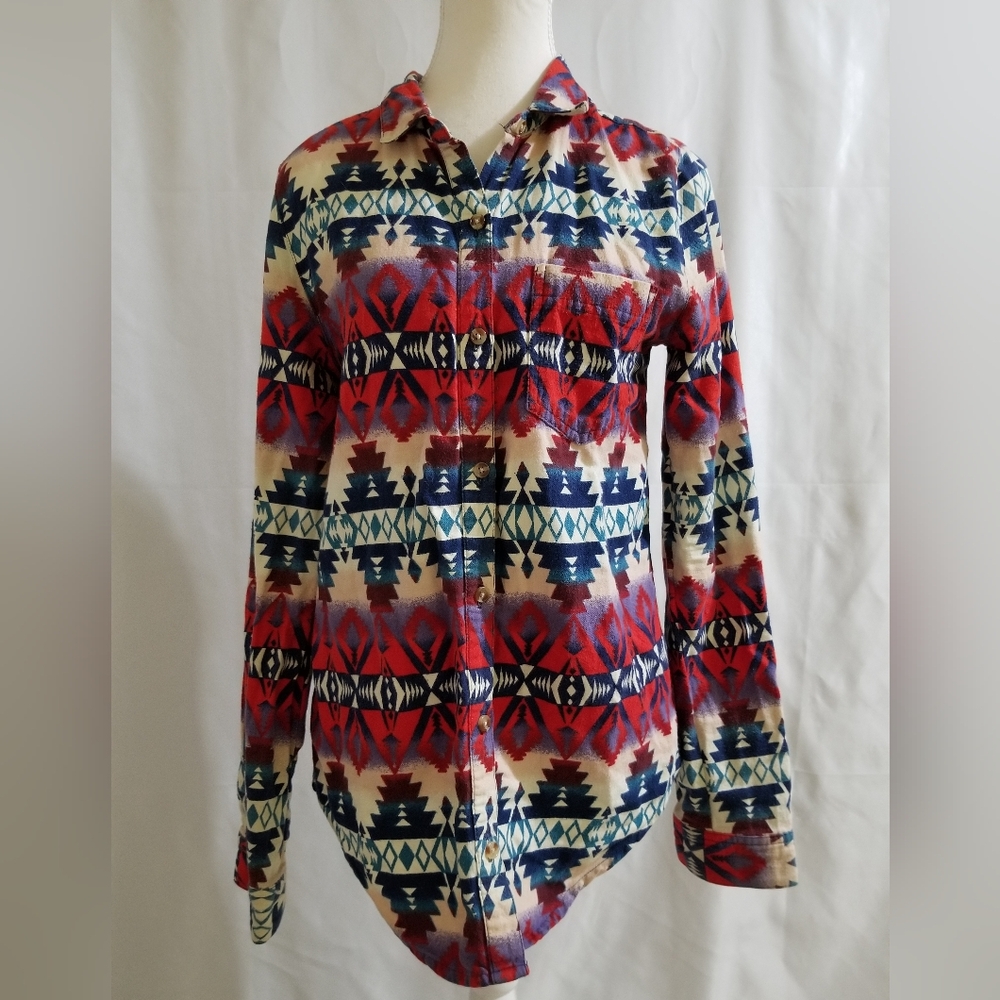 BDG Urban Outfitters Women's Size S Aztec Flannel Button Down Shirt
